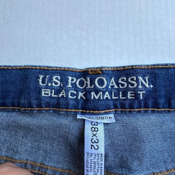 U.S. Polo Assn Men's Black Mallet Slim Fit Jeans W38 L32 Sexy Grunge Hip-Hop NWT - Picture 14 of 16